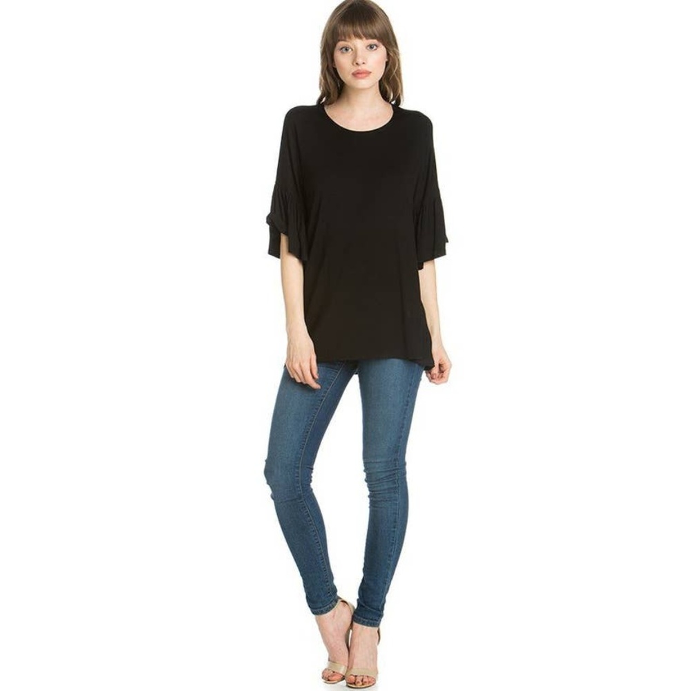 🔥💯🔥 FALL FAVE AZULES BELL SLEEVE TUNIC IN BLACK